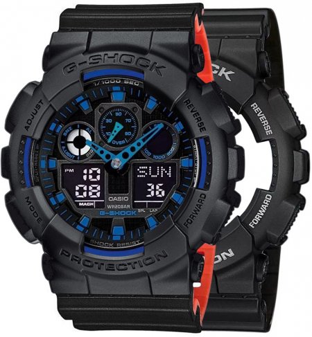 G-SHOCK SET GA-100-1A2ER + BEZEL 10358741 + PASEK 10577142