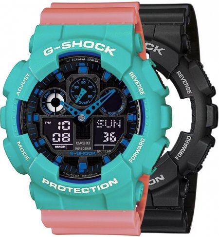 G-SHOCK SET GA-100-1A2ER + BEZEL 10410475 + PASEK 10498150