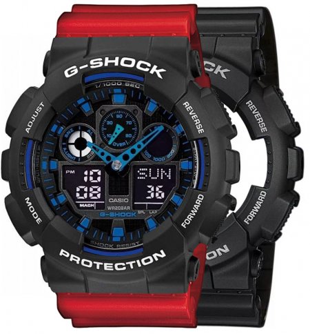G-SHOCK SET GA-100-1A2ER + BEZEL 10508136 + PASEK 10395226
