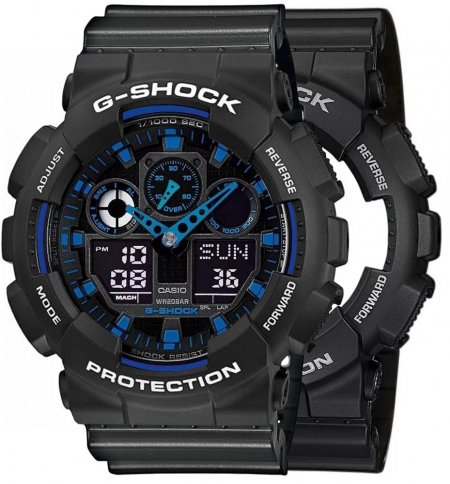 G-SHOCK SET GA-100-1A2ER + BEZEL 10508136 + PASEK 10467764