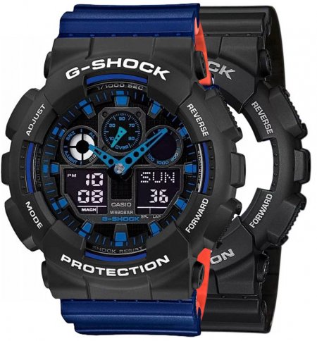 G-SHOCK SET GA-100-1A2ER + BEZEL 10508136 + PASEK 10527467