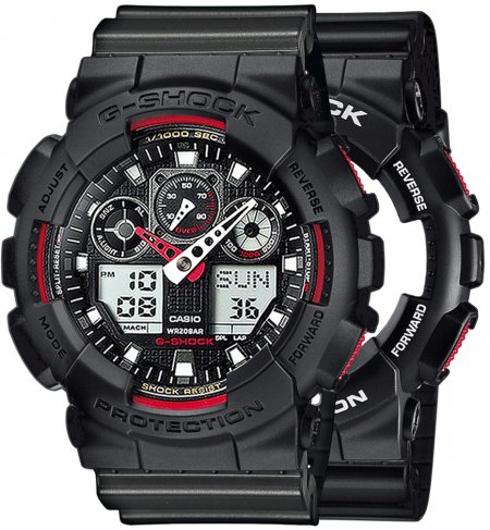 G-SHOCK SET GA-100-1A4ER + BEZEL 10358741 + PASEK 10467764