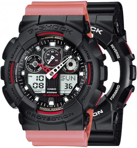 G-SHOCK SET GA-100-1A4ER + BEZEL 10358741 + PASEK 10498150