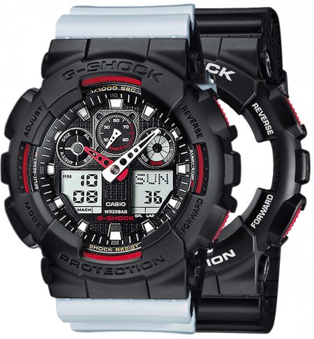 G-SHOCK SET GA-100-1A4ER + BEZEL 10358741 + PASEK 10527469