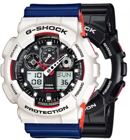 G-SHOCK SET GA-100-1A4ER + BEZEL 10395292 + PASEK 10527467