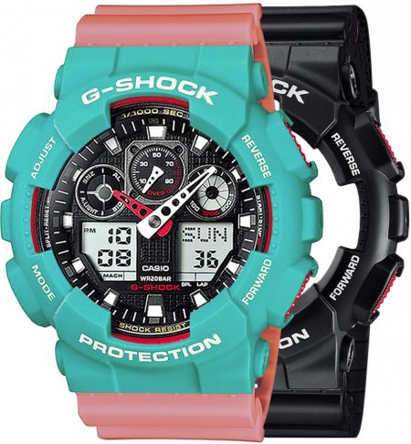 G-SHOCK SET GA-100-1A4ER + BEZEL 10410475 + PASEK 10498150