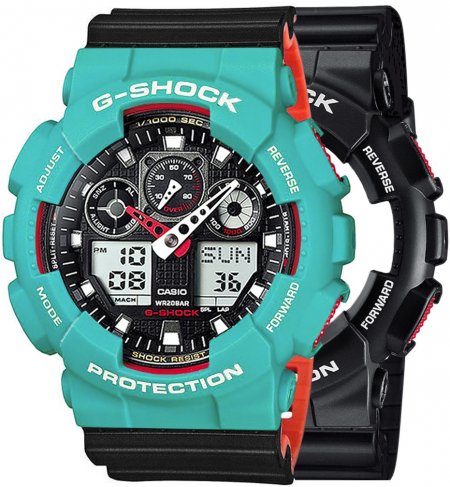 G-SHOCK SET GA-100-1A4ER + BEZEL 10410475 + PASEK 10577142