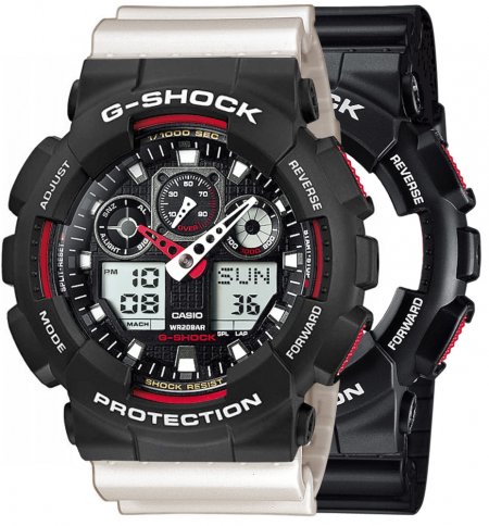 G-SHOCK SET GA-100-1A4ER + BEZEL 10508136 + PASEK 10395227