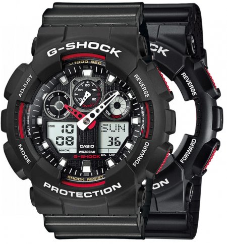 G-SHOCK SET GA-100-1A4ER + BEZEL 10508136 + PASEK 10467764