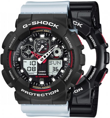 G-SHOCK SET GA-100-1A4ER + BEZEL 10508136 + PASEK 10527469