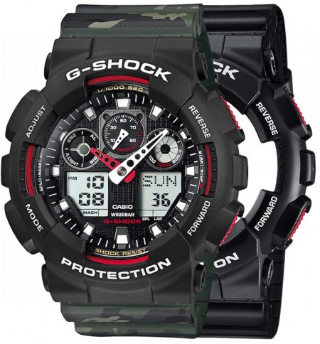 G-SHOCK SET GA-100-1A4ER + BEZEL 10508136 + PASEK 10561429