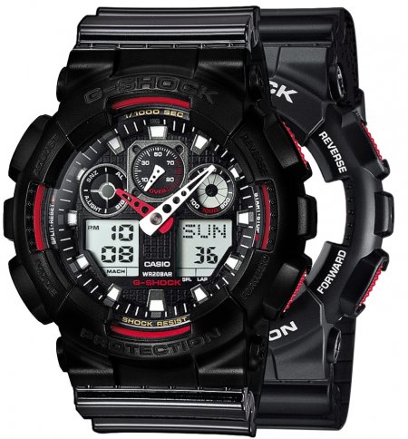 G-SHOCK SET GA-100-1A4ER + BEZEL 10523429 + PASEK 10378391