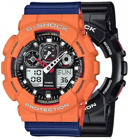 G-SHOCK SET GA-100-1A4ER + BEZEL 10589006 + PASEK 10527467