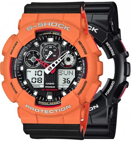 G-SHOCK SET GA-100-1A4ER + BEZEL 10589006 + PASEK 10577142