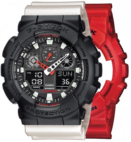 G-SHOCK SET GA-100B-4AER + BEZEL 10358741 + PASEK 10395227