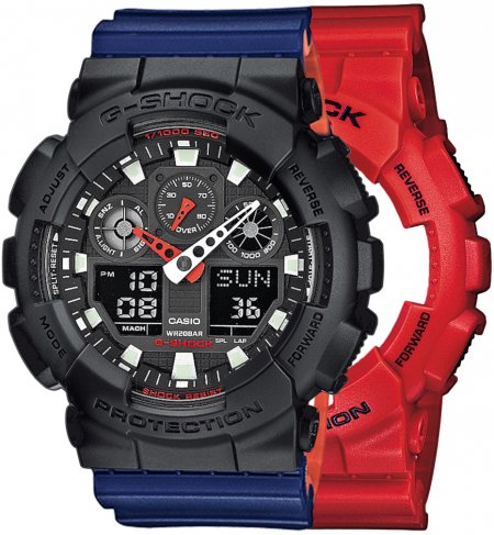 G-SHOCK SET GA-100B-4AER + BEZEL 10358741 + PASEK 10527467