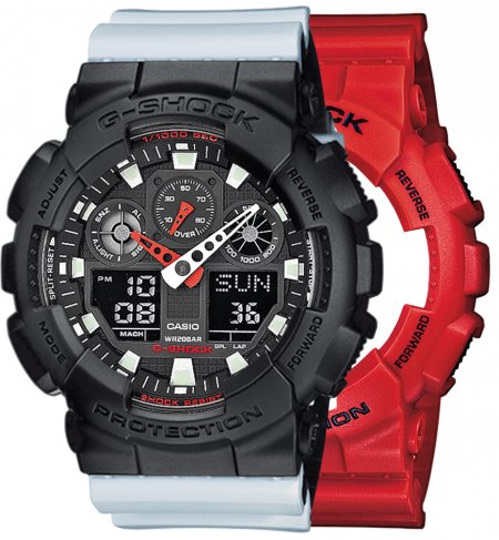 G-SHOCK SET GA-100B-4AER + BEZEL 10358741 + PASEK 10527469