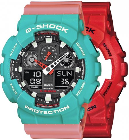 G-SHOCK SET GA-100B-4AER + BEZEL 10410475 + PASEK 10498150
