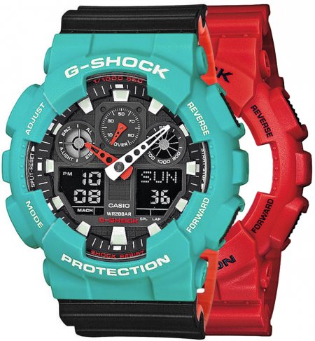 G-SHOCK SET GA-100B-4AER + BEZEL 10410475 + PASEK 10577142