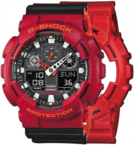 G-SHOCK SET GA-100B-4AER + BEZEL 10441433 + PASEK 10577142