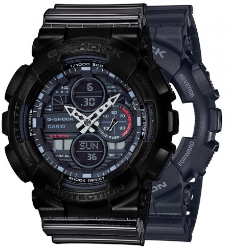 G-SHOCK SET GA-140-1A1ER + BEZEL 10523429 + PASEK 10378391