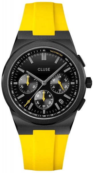Cluse Vigoureux Chrono Silicone Yellow Black CW20809