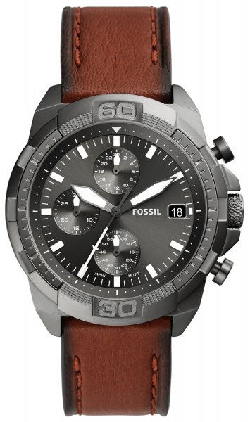 Fossil Bronson Chronograph Brown LiteHide™ Leather Strap 44mm FS5855