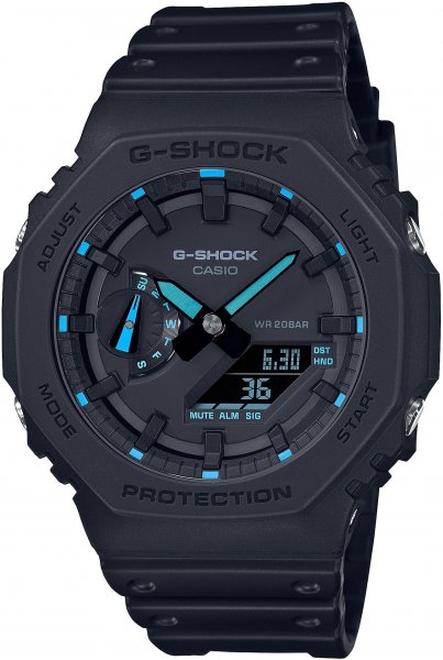 G-SHOCK Octagon Neon Accent Series CasiOak Carbon Core Guard GA-2100-1A2ER