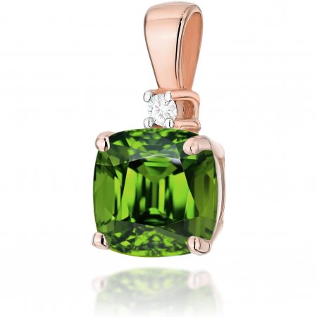 Harf Zawieszka z różowego złota z oliwinem 1,00 ct, próba 585 B0006-ZA-AUR-PEG-02-CU