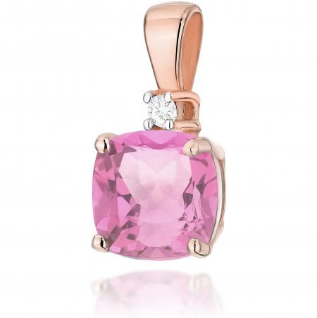 Harf Zawieszka z różowego złota z różowym topazem 1,10 ct, próba 585 B0006-ZA-AUR-TOP-02-CU