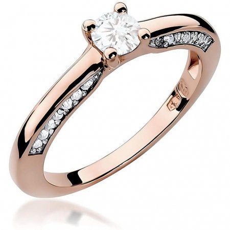 Harf Pierścionek z różowego złota próby 585 z diamentem laboratoryjnym 0,30 ct B0018-PI-AUR-LDW-02-OK