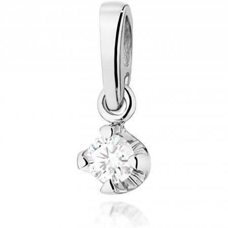 Harf Zawieszka z białego złota z diamentem 0,08 ct, próba 585 B0068-ZA-AUB-DIW-02-OK
