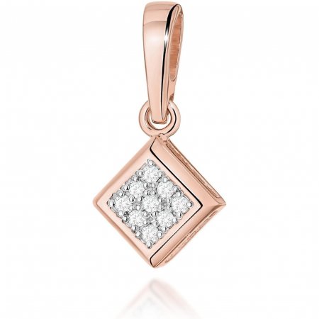 Harf Zawieszka z różowego złota próby 585 z diamentami B0072-ZA-AUR-DIW-02-00