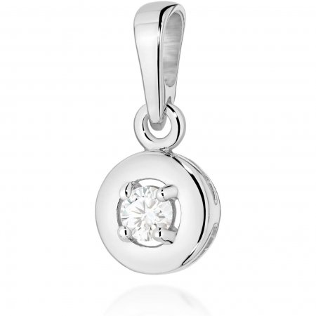 Harf Zawieszka z białego złota próby 585 z diamentem 0,10 ct B0090-ZA-AUB-DIW-02-OK