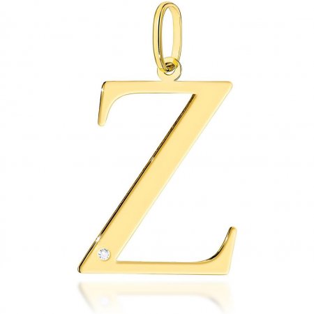 Harf Złota zawieszka literka Z z brylantem B0140-ZA-AUZ-DIW-52-00