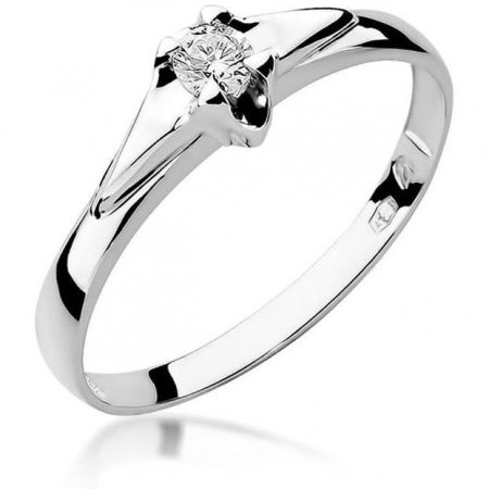 Harf Pierścionek z białego złota z diamentem 0,15 ct, próba 585 B0176-PI-AUB-DIW-12-OK