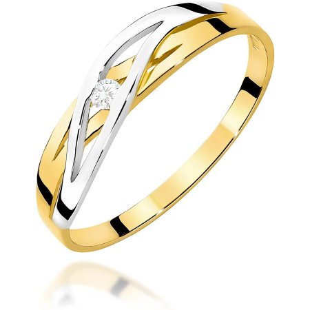 Harf Pleciony złoty pierścionek z brylantami 0,05 ct B0312-PI-AUZ-DIW-04-OK