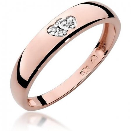 Harf Pierścionek z różowego złota z diamentami, próba 585 B0378-PI-AUR-DIW-02-00