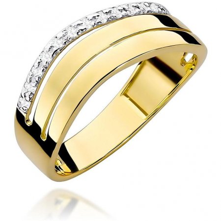Harf Złoty pierścionek 585 z brylantami 0,09 ct B0428-PI-AUZ-DIW-02-00
