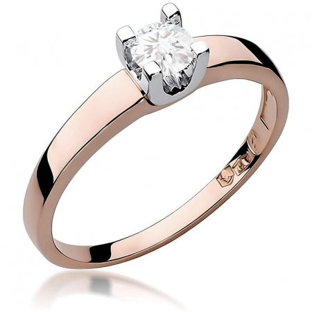 Harf Pierścionek z różowego złota z diamentem 0,30 ct, próba 585 B0450-PI-AUR-DIW-10-OK