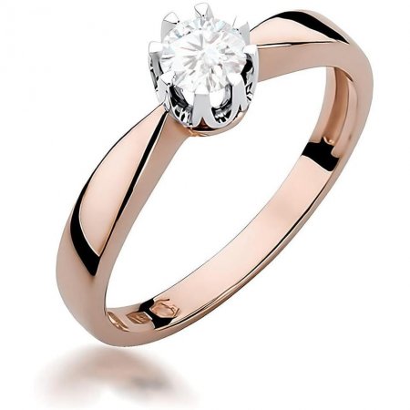 Harf Pierścionek z różowego złota próby 585 z diamentem laboratoryjnym 0,25 ct B0456-PI-AUR-LDW-08-OK