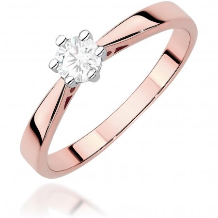 Harf Pierścionek z różowego złota próby 585 z diamentem laboratoryjnym 0,30 ct B0458-PI-AUR-LDW-14-OK