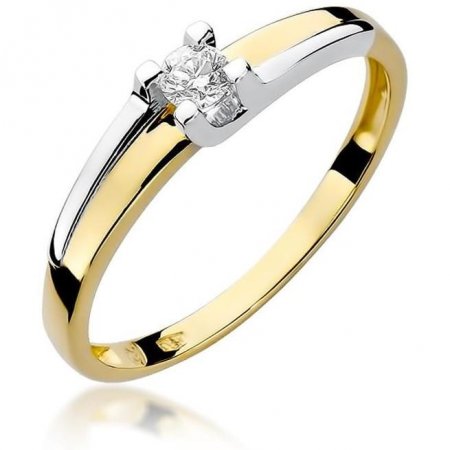 Harf Złoty pierścionek zaręczynowy z brylantem 0,12 ct B0492-PI-AUZ-DIW-02-OK