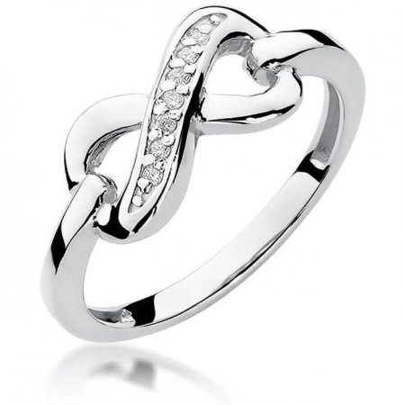 Harf Pierścionek z białego złota Infinity z brylantami 0,04 ct B0570-PI-AUB-DIW-02-00