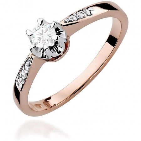 Harf Pierścionek z różowego złota z diamentem 0,23 ct, próba 585 B0582-PI-AUR-DIW-04-OK