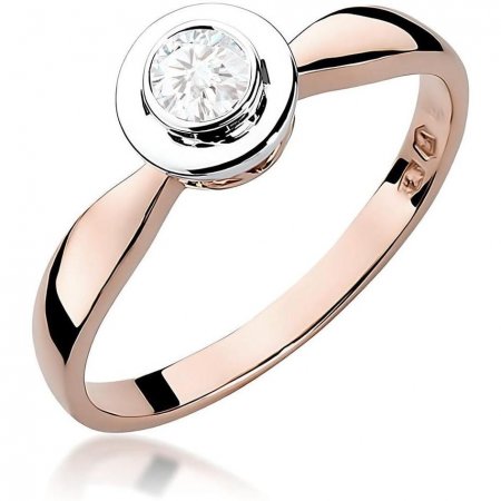 Harf Pierścionek z różowego złota z diamentem 0,20 ct, próba 585 B0588-PI-AUR-DIW-06-OK
