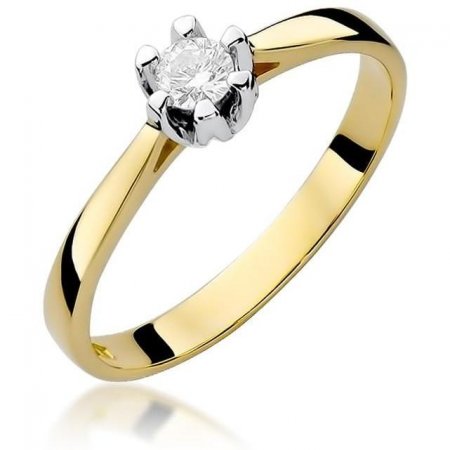Harf Złoty pierścionek zaręczynowy z brylantem 0,12 ct B0598-PI-AUZ-DIW-02-OK