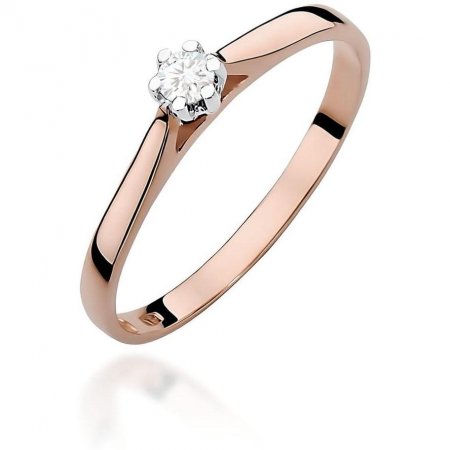 Harf Pierścionek z różowego złota próby 585 z diamentem 0,09 ct B0622-PI-AUR-DIW-02-OK