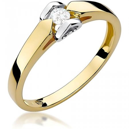Harf Złoty pierścionek zaręczynowy z brylantem 0,09 ct B0640-PI-AUZ-DIW-06-OK