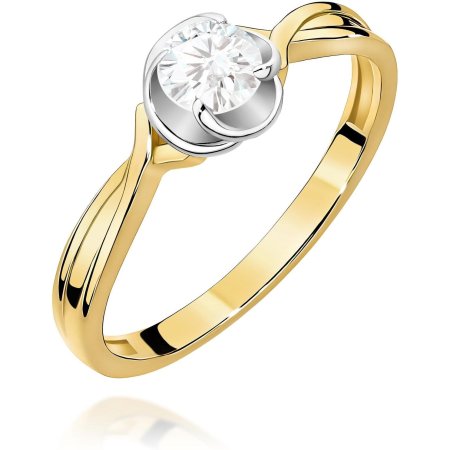 Harf Złoty pierścionek z diamentem, próba 375 B0658-PI-00-DIW-04-OK